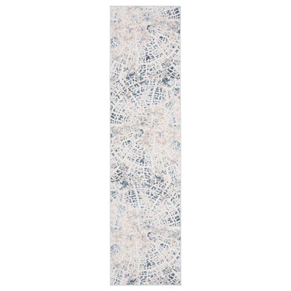 Safavieh Vogue 2" x 8" Cream and Teal Runner, , large