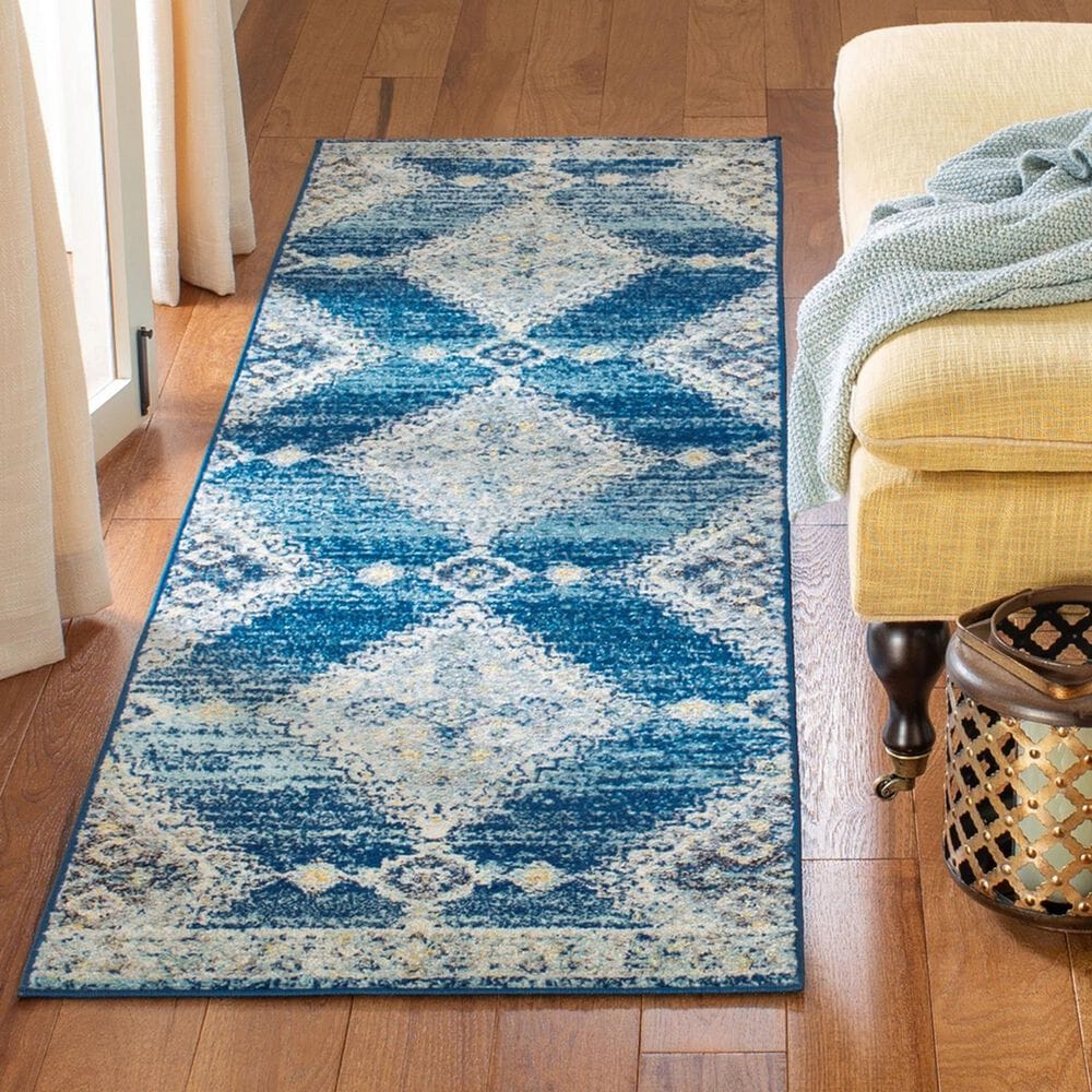 Safavieh Madison MAD615N 2"3" x 8" Navy and Creme Runner, , large