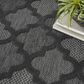 Nourison Easy Care 5" x 7" Charcoal and Black Indoor/Outdoor Area Rug, , large