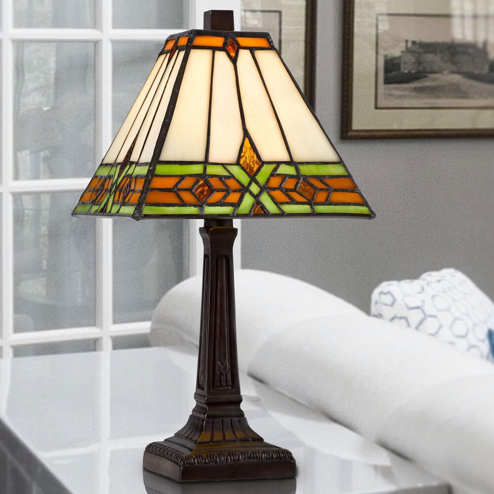 Cal Lighting 14" Tiffany Accent Lamp with Empire in Dark Bronze, , large