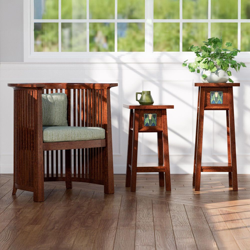 Stickley Furniture Floral Tile 30&quot; Plant Stand in Centennial, , large