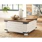 Ashley Wystfield Lift Top Cocktail Table in Vintage White and Warm Brown, , large