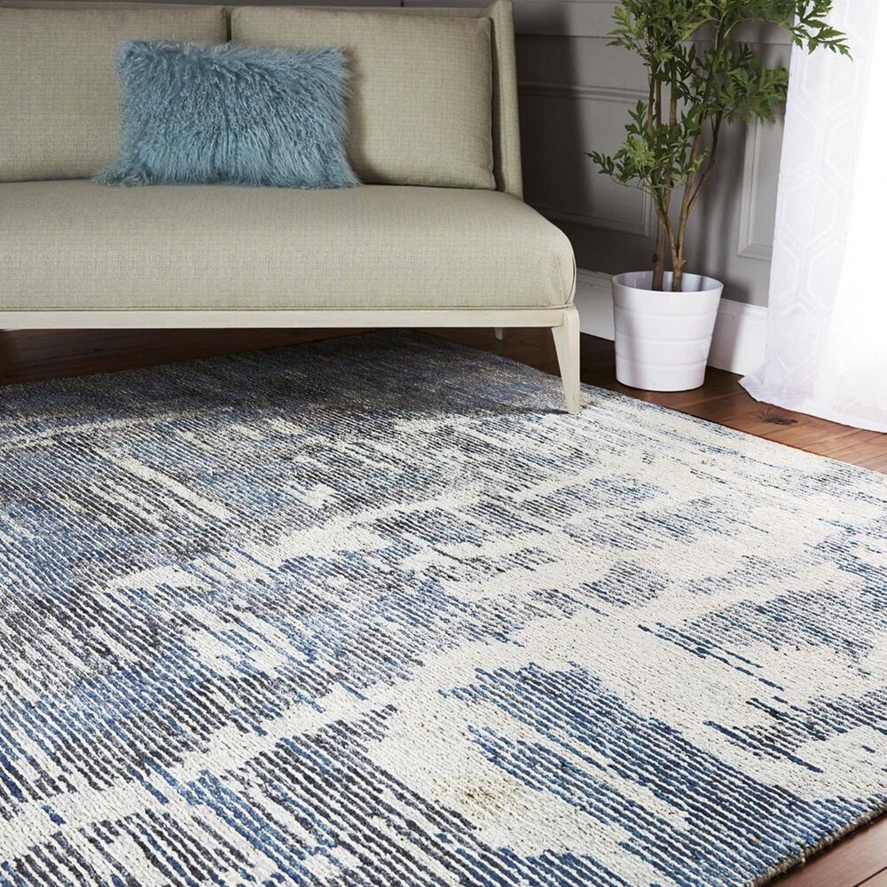 Nourison Ellora ELL01 7&#39;9&#39;&#39; x 9&#39;9&#39;&#39; Blue Area Rug, , large