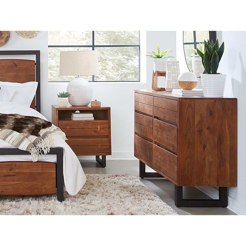 Home Trends &amp; Design Aspen 6-Drawer Dresser in Walnut and Antique Zinc, , large