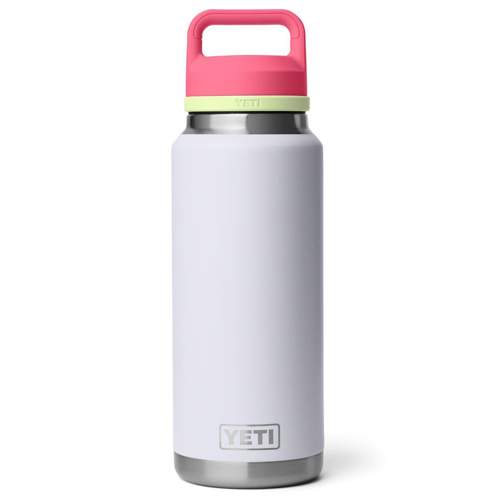 YETI Rambler 36 Oz Water Bottle with Color-Blocked Chug Cap in Mist, Pink and Grasshopper, , large