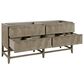 James Martin Vanities Emmeline 72" Double Bathroom Vanity in Pebble Oak with Single Hole 3 cm White Zeus Quartz Top and Rectangular Sinks, , large