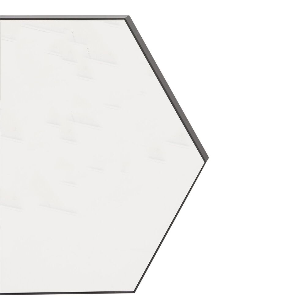 Maple and Jade 35" x 41" Hexagon Wall Mirror with Thin Minimalistic Frame in Black, , large