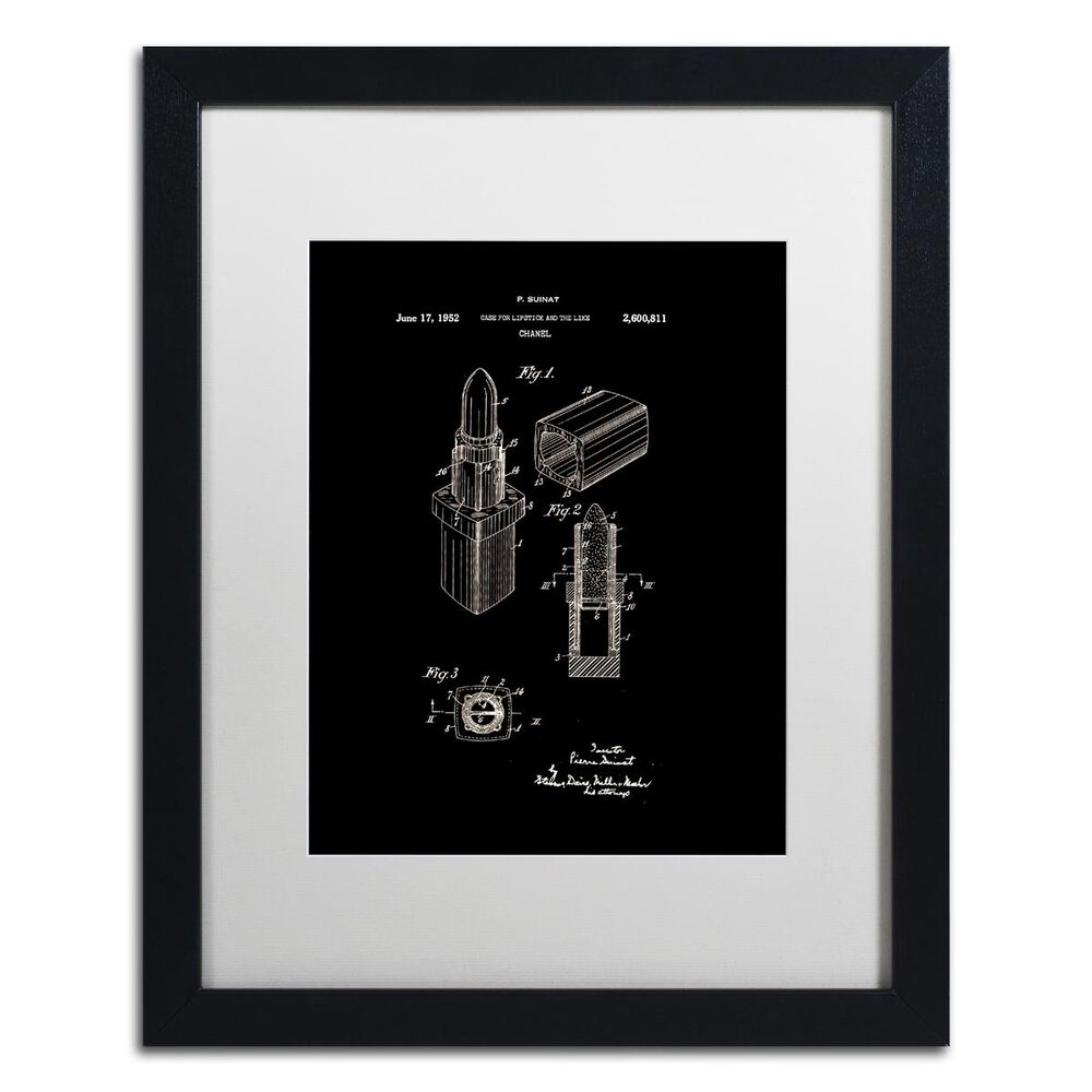 Timberlake Claire Doherty 'Chanel Lipstick Case Patent White' Matted Black Framed Art 16x20, , large