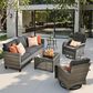 HOMLUX 5-Piece Outdoor Conversation Set in Black, , large