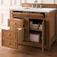 James Martin Vanities Bristol 36" Single Bathroom Vanity in Saddle Brown with 3 cm Ethereal Noctis Quartz Top and Rectangular Sink, , large