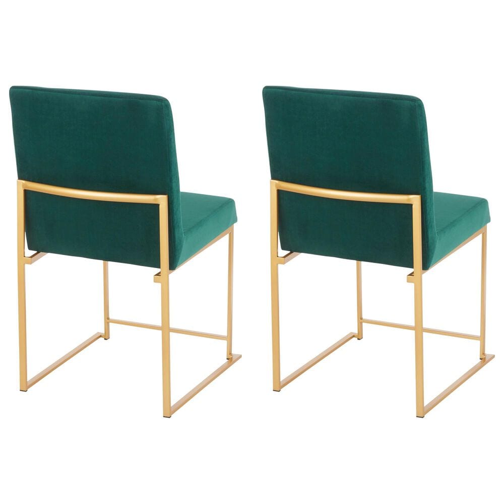 Lumisource Fuji Side Chair with Green Cushion in Gold &#40;Set of 2&#41;, , large