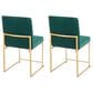 Lumisource Fuji Side Chair with Green Cushion in Gold (Set of 2), , large