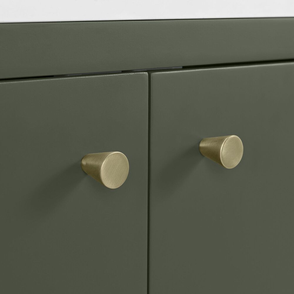 37B Isadore 36" Single Bathroom Vanity Cabinet in Deep Olive Green and White Composite Stone Top and Backsplash, , large