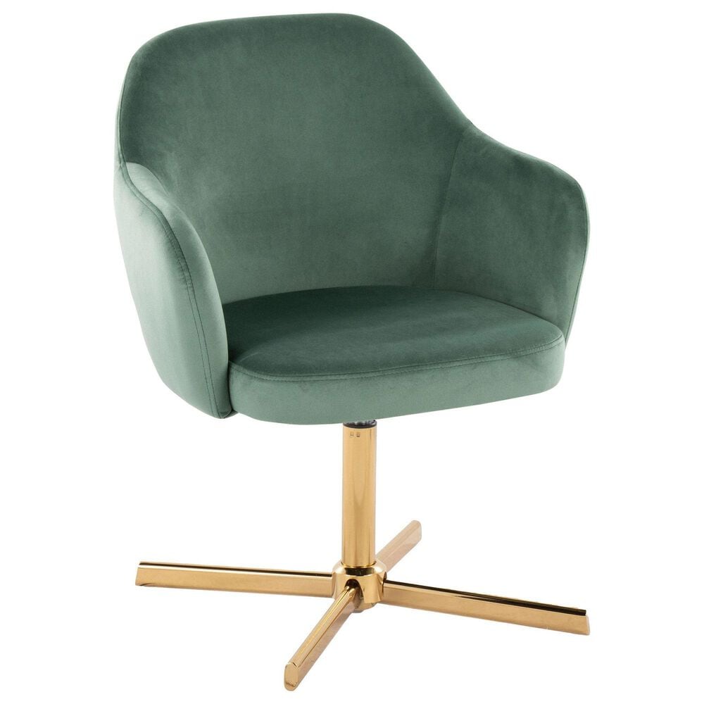 Lumisource Buena Swivel Accent Chair in Green, , large