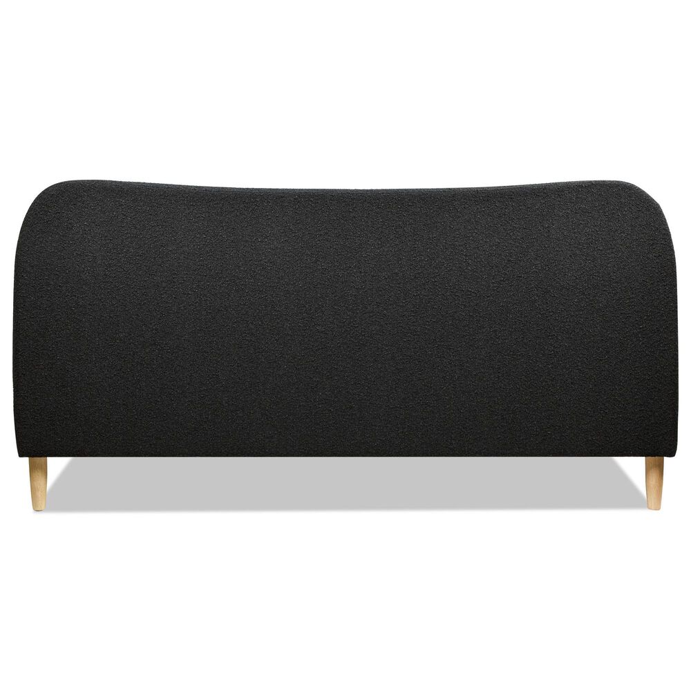 Jennifer Taylor Home Roman King Platform Bed with Ebony Black Upholstered in Natural Whitewashed, , large