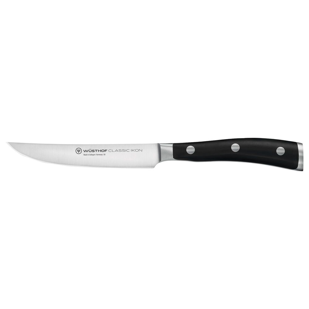 Wusthof Classic Ikon 5" Steak Knife in Stainless Steel and Black, , large