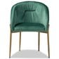 Baxton Studio Ballard Arm Chair with Green Velvet Upholstered in Gold, , large