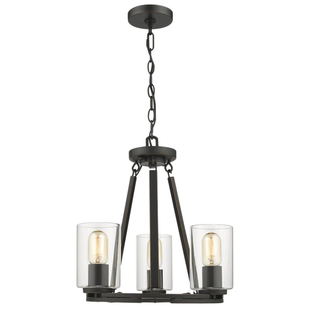 Golden Lighting Monroe Convertible 3-Light Chandelier in Black with Clear Glass, , large