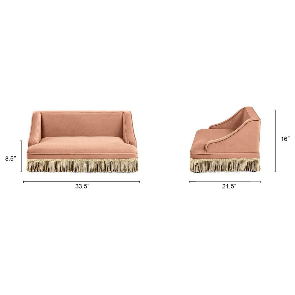 Jennifer Taylor Home Duchess 33" Medium Princess Pet Bed Sofa with Fringe Skirt in Peach Orange, , large
