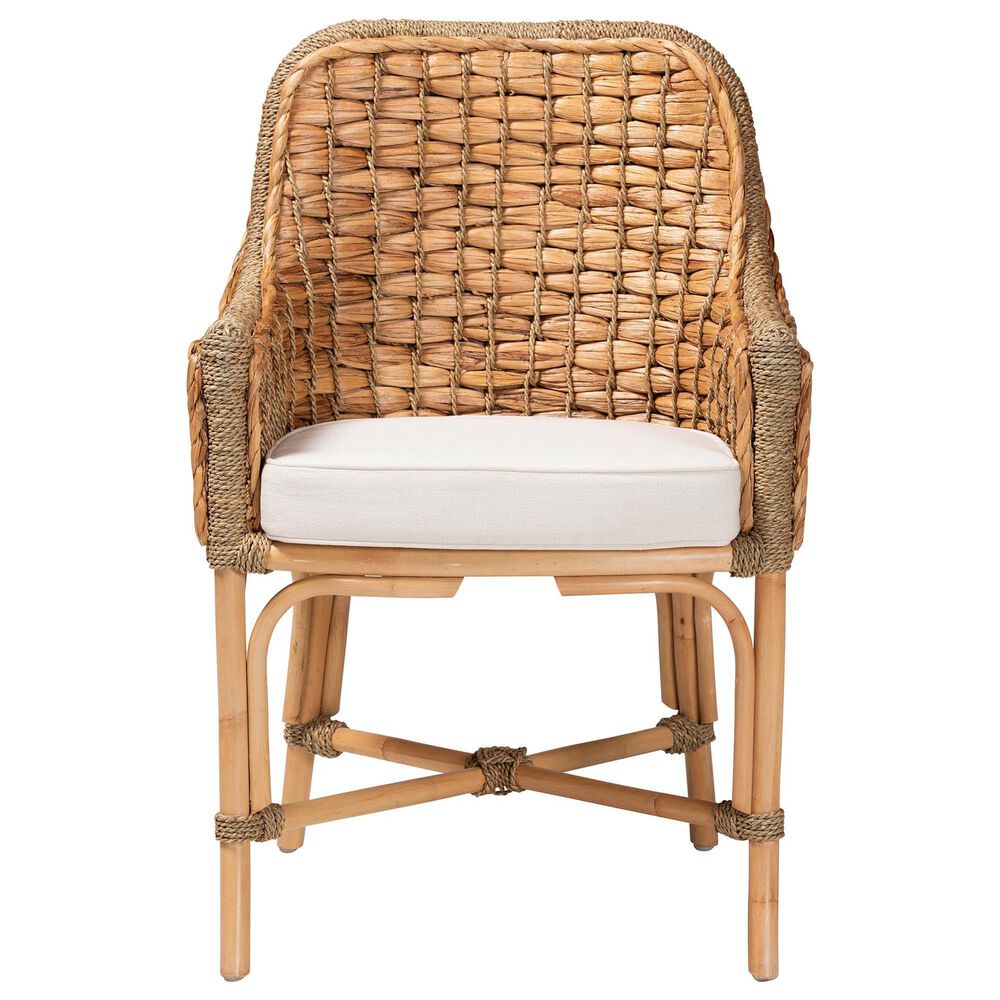 Baxton Studio Kyle Arm Chair in Natural Brown, , large