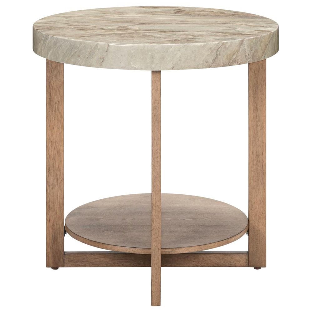 Belle Furnishings Danby End Table in Nutmeg and Alabaster, , large