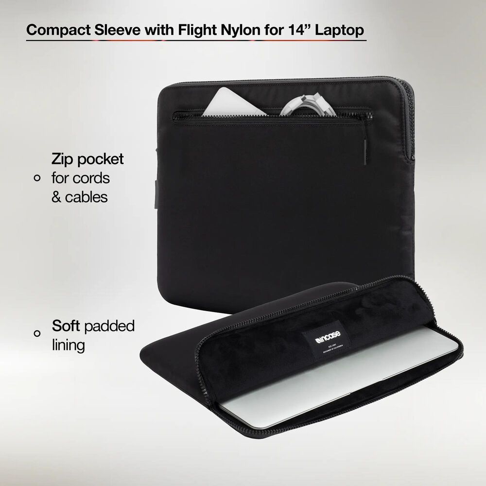Incase Compact Sleeve with Flight Nylon for 14&quot; MacBook Pro in Black, , large