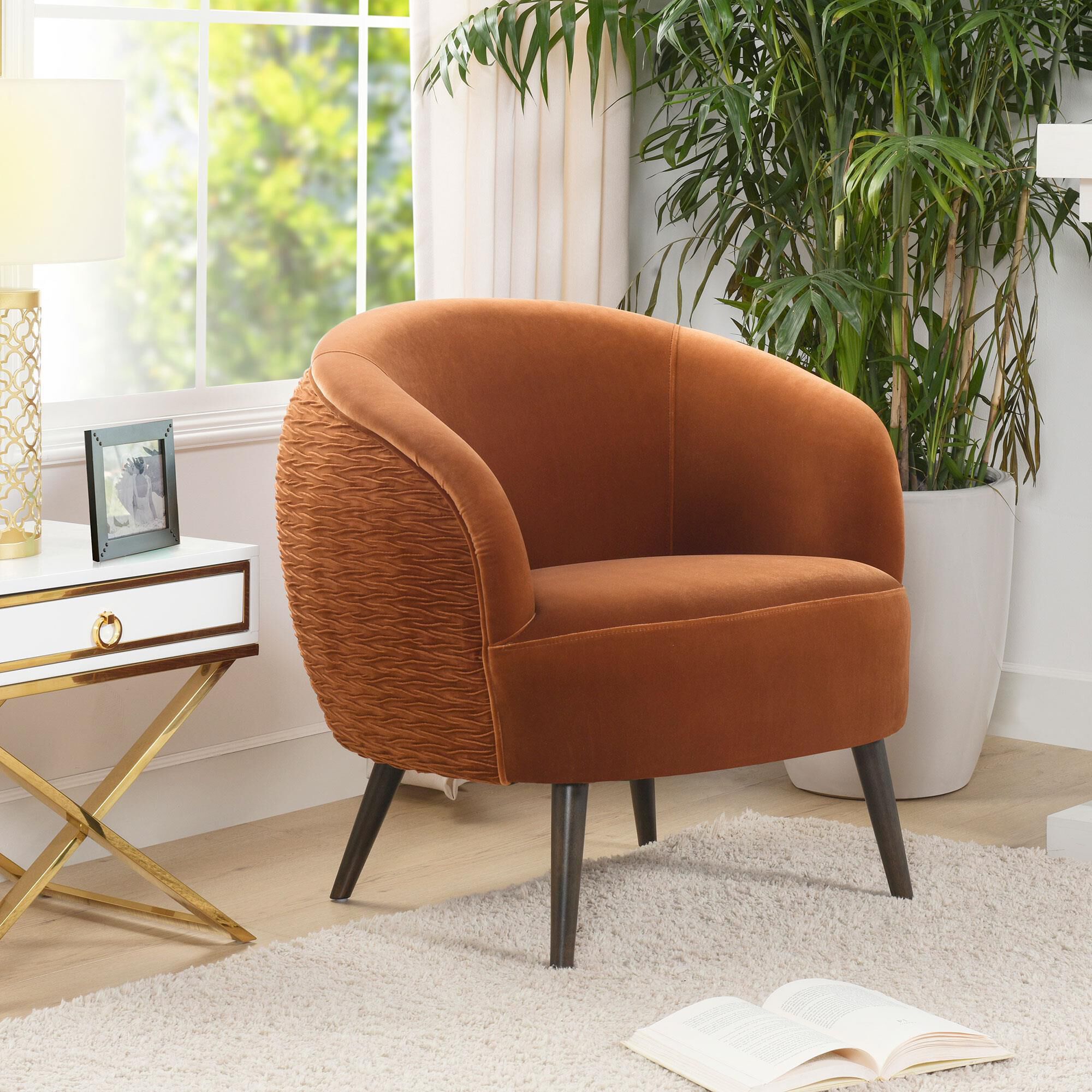 Orange barrel chair sales