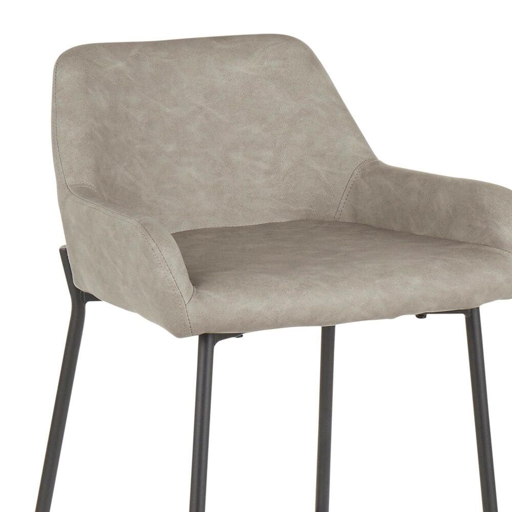 LumiSource Daniella 24" Counter Stool with Grey Upholstery in Black (Set of 2), , large