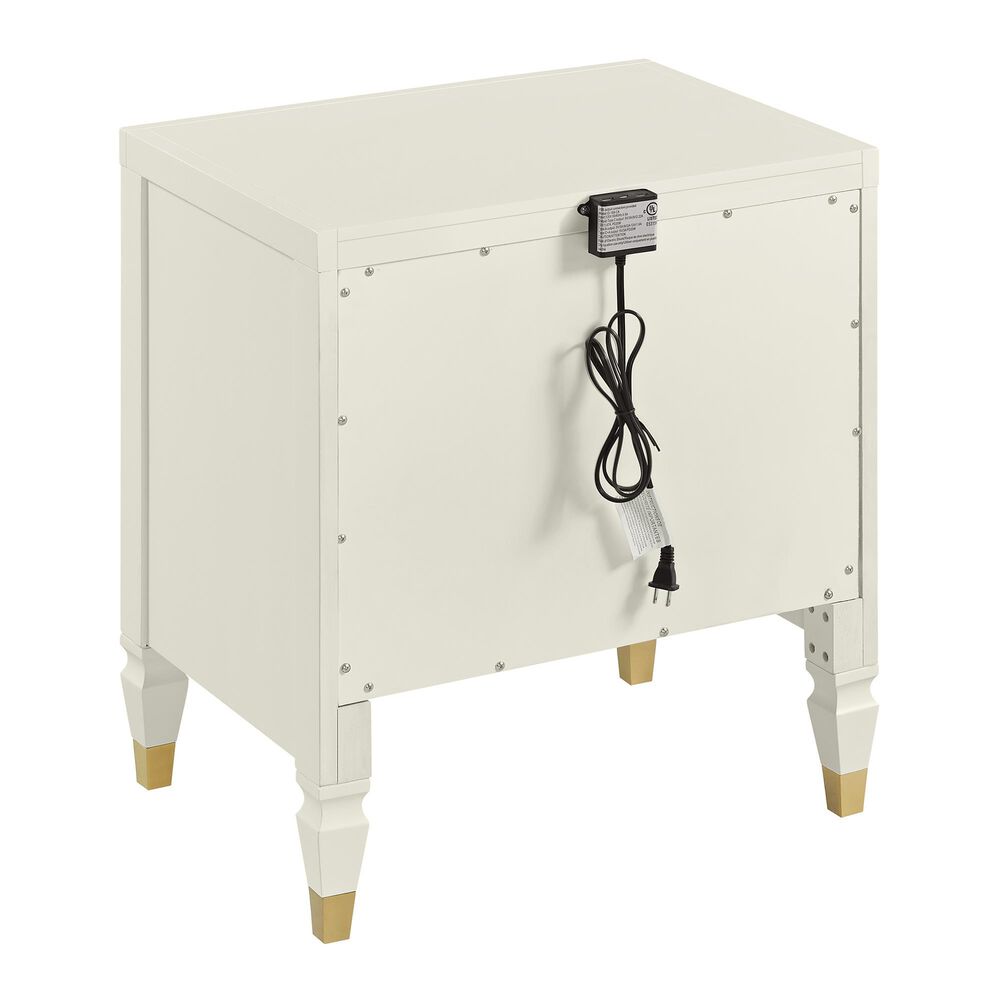 Forma &amp; Co Olivia 2-Drawer Nightstand in French White, , large