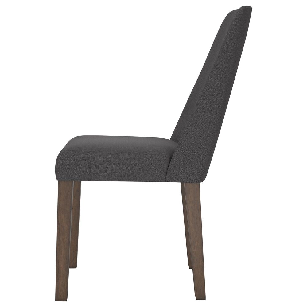 Ashley Lyncott Side Chair with Charcoal Cushion in Brown, , large
