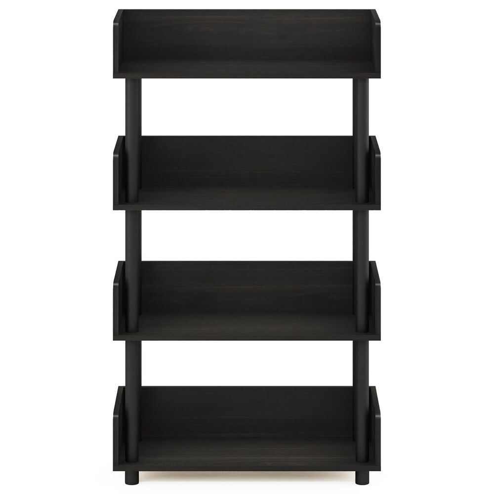 HOMLUX Turn-N-Tube 4-Tier Open Display Storage Bookshelf in Espresso, , large