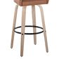 LumiSource Hannah Swivel Bar Stool with Camel Faux Leather Upholstery in Whitewashed and Black (Set of 2), , large