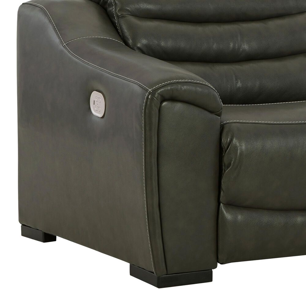 Ashley Center Line 2-Piece Power Symmetrical Reclining Sectional Loveseat in Dark Gray, , large