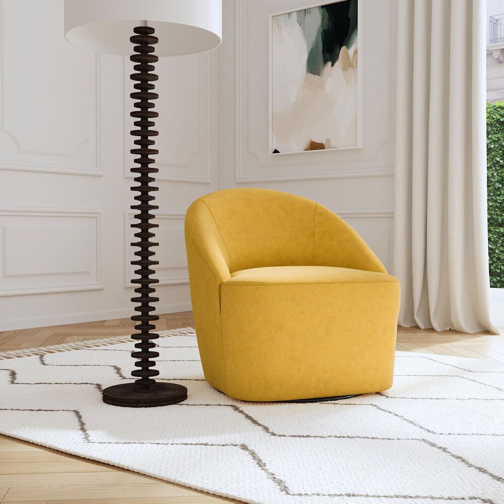 Coaster Leon Swivel Chair in Mustard Yellow, , large