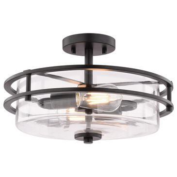 Vaxcel Grace 2-Light Semi Flush Mount in Matte Black, , large