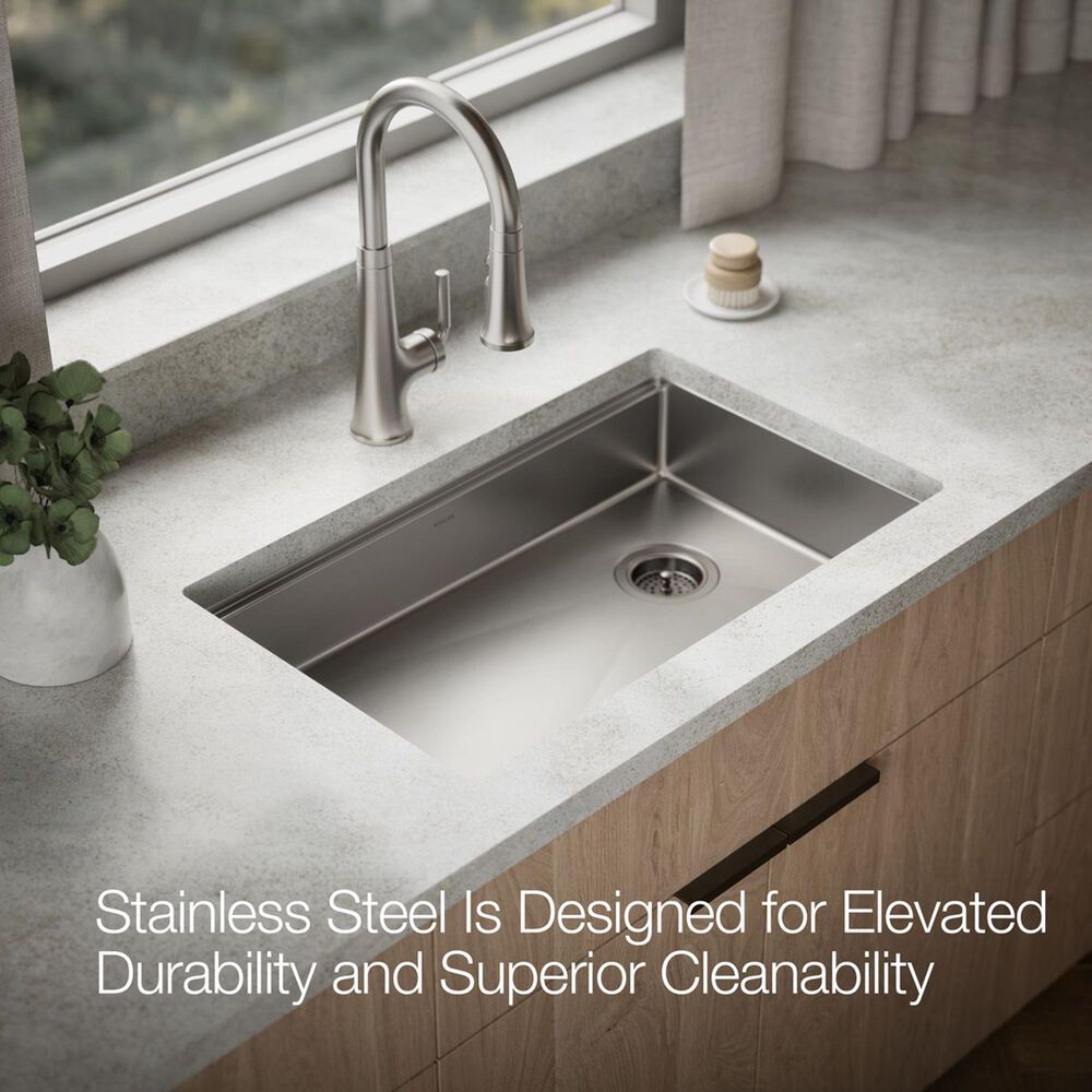 Kohler Strive 29" Undermount Single-Bowl Workstation Kitchen Sink in Stainless Steel, , large