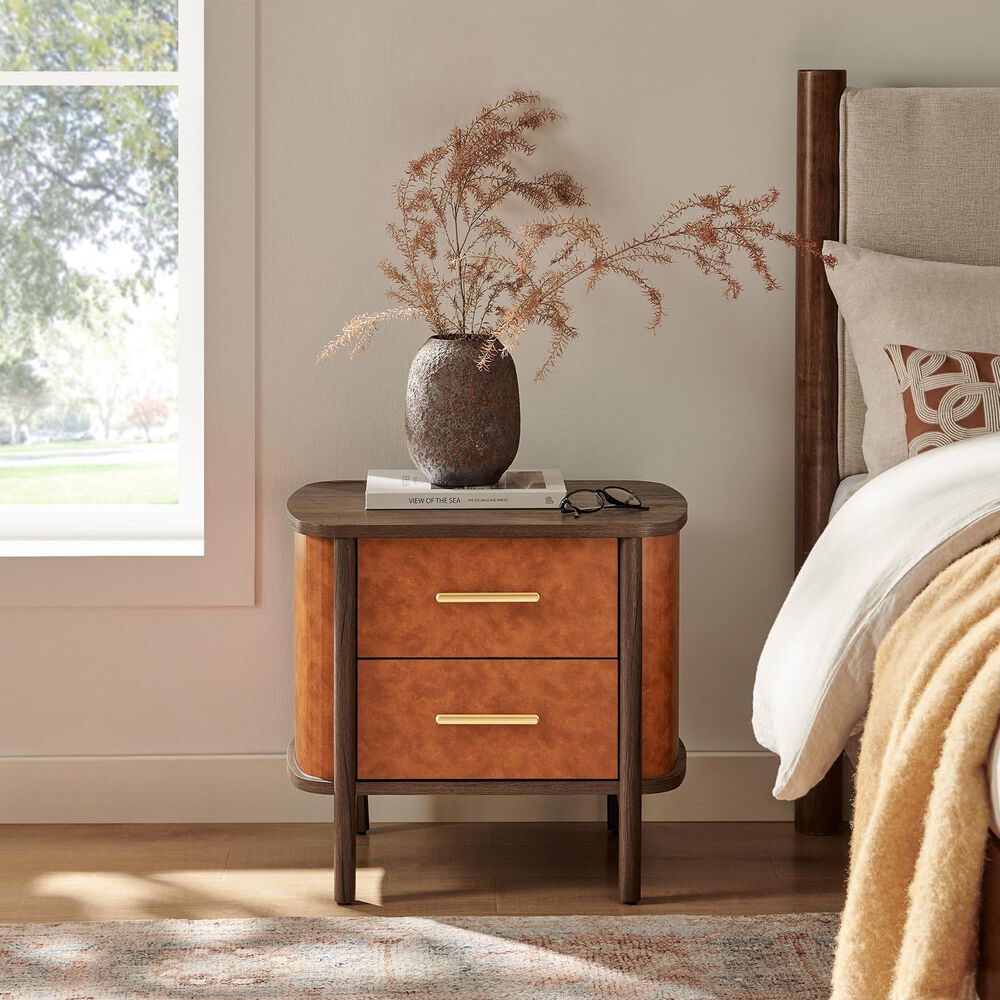 Modway Coralie 2 Drawer Nightstand in Walnut Tan, , large