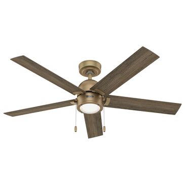 Hunter-Douglas Erling 52" Ceiling Fan with LED Light in Burnished Brass, , large