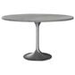Leisuremod LeisureMod Verve Collection 48 Round Dining Table, Brushed Chrome Base with Laminated White Marbleized Top, , large