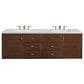 James Martin Vanities Amberly 72" Double Bathroom Vanity in Walnut with 3 cm Arctic Fall Solid Surface Top and Rectangular Sinks, , large