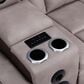 Titanic Furniture Power Reclining Loveseat with Power Headrest in Brown, , large