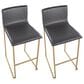 Lumisource Mara Barstool with Grey Cushion in Gold (Set of 2), , large