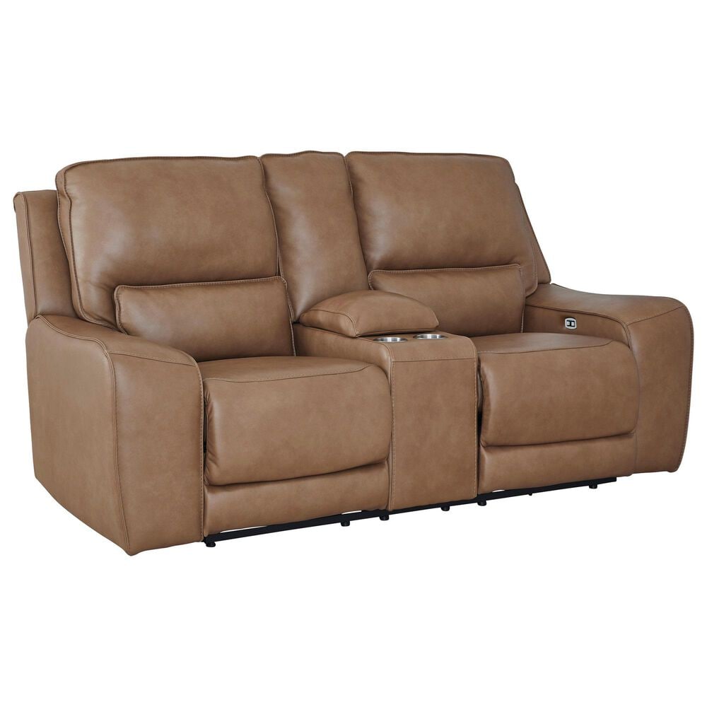Ashley DeepWakes Power Reclining Loveseat in Caramel, , large