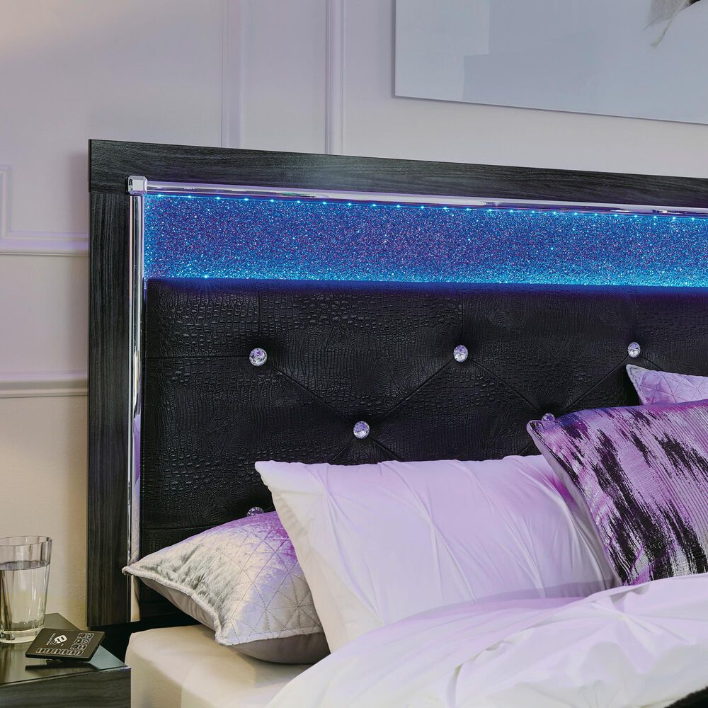 Ashley Kaydell Queen Uph Panel Bed in Dark Gray and Black, , large
