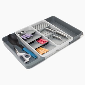 Joseph Joseph DrawerStore Expanding Tiered Cutlery, Utensil, Gaget and Knife Organizer in Grey and Stone, , large