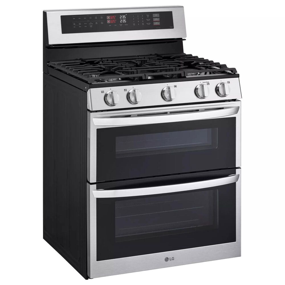 LG 6.9 cu. ft. Smart Gas Double Oven Freestanding Range with ProBake Convection and Air Fry in Stainless Steel, , large