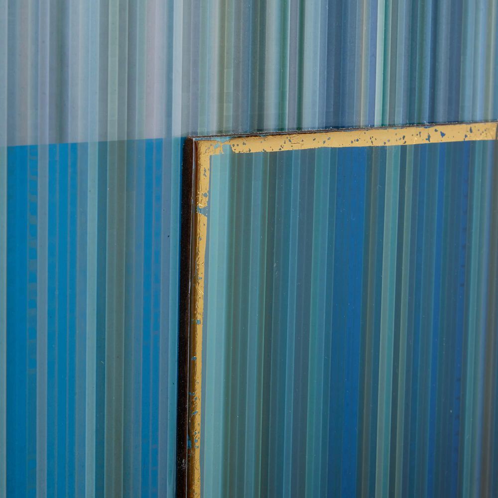 Maple and Jade 24&quot; x 48&quot; Abstract Wall Decor in Blue and Gold, , large