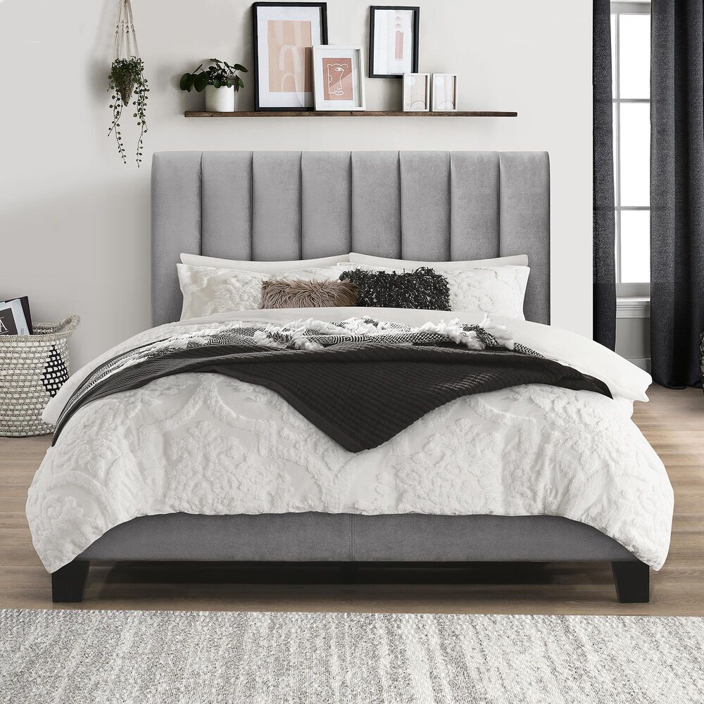 Richlands Furniture Crestone Full Upholstered Platform Bed in Gray, , large