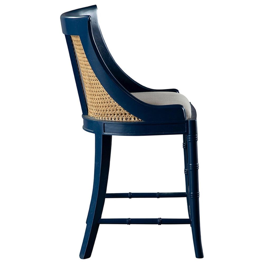 Timeless Designs Spoonback Counter Stool in Satin Blue and Honey, , large