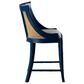 Timeless Designs Spoonback Counter Stool in Satin Blue and Honey, , large
